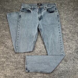 Paige Federal Jeans Mens 34x32 Blue Denim Straight Leg Slim Rayon Stretch